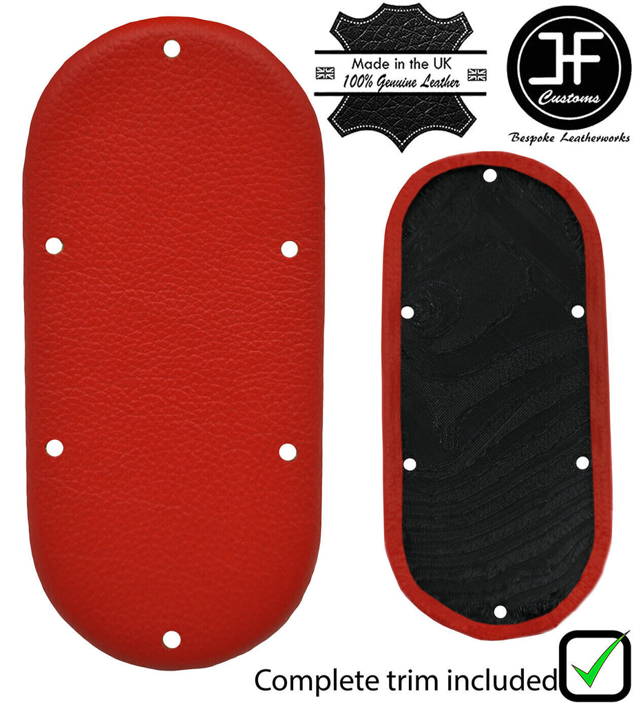 RED LEATHER HANDBRAKE BLANKING PLATE PLASTIC TRIM FOR LAND ROVER SERIES 2 2A 3