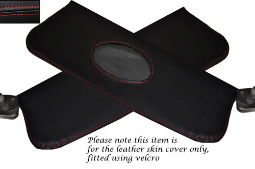 RED STITCHING FITS JAGUAR MK2 2X SUN VISORS LEATHER SKIN COVERS ONLY CUSTOM NEW