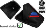RED STITCH TRI STRIPE LEATHER MANUAL GEAR + PLASTIC FRAME FOR BMW X3 E83 03-10