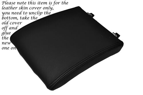 BLACK STITCHING FITS VW PHAETON 2002-2012 LEATHER ARMREST SKIN COVER ONLY