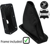 BLACK STITCH LEATHER HANDBRAKE GAITER+PLASTIC FRAME FOR FORD CORTINA MK5 79-82