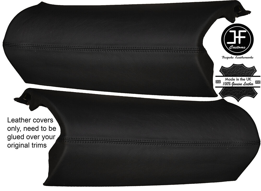 BLACK STITCH 2X REAR D PILLAR LEATHER COVERS FITS RANGE ROVER VOGUE L322 02-12