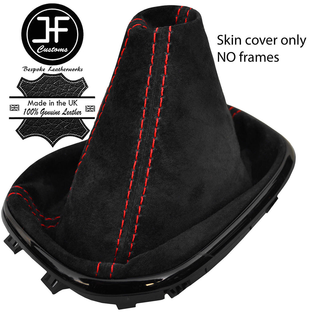 RED STITCHING REAL SUEDE MANUAL GEAR GAITER FITS VAUXHALL VIVA 2015-2018