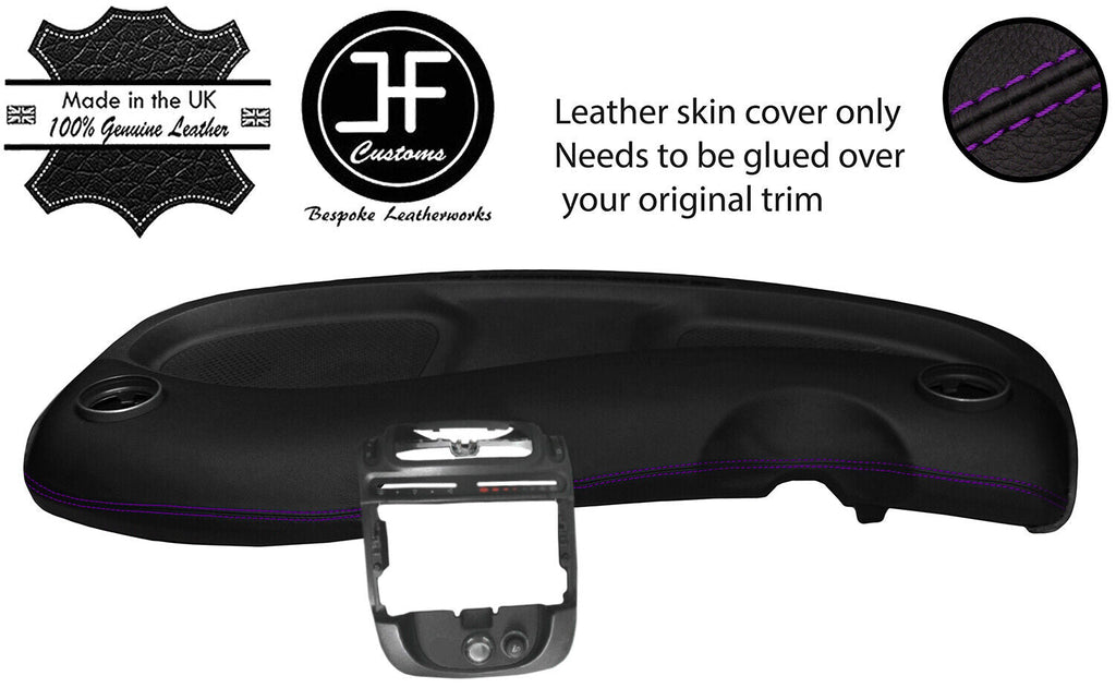 PURPLE STITCH DASH DASHBOARD TOP GRAIN LEATHER COVER FITS SMART FORTWO 450 98-07