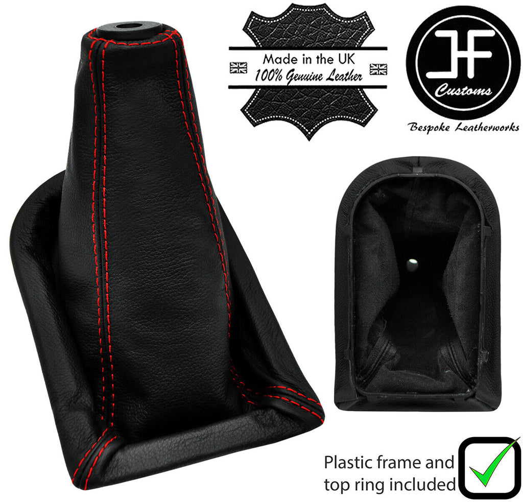 RED STITCH LEATHER GEAR GAITER+PLASTIC FRAME+TOP RING FOR LEY LAND DAF LF 45