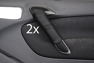 black stitch FITS TOYOTA RAV4 00-03 2X DOOR HANDLE LEATHER COVERS CUSTOM NEW