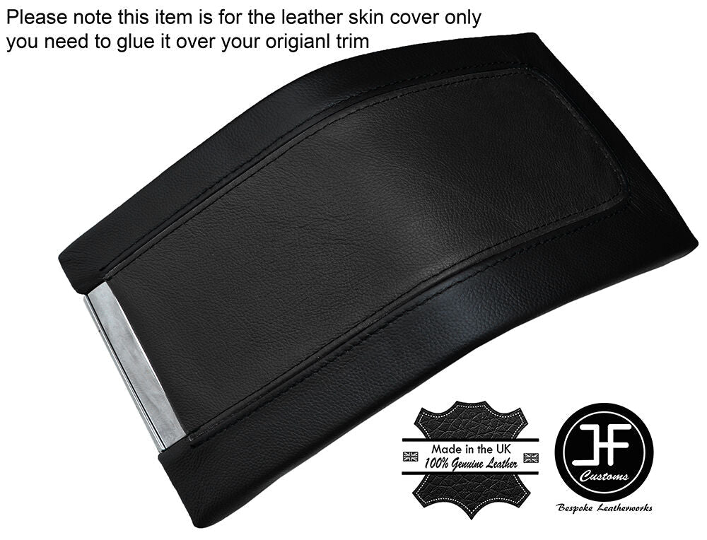 BLACK & BLACK LEATHER ARMREST COVER FITS FORD MUSTANG 2010-2014 CUSTOM NEW