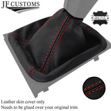 RED STITCHING LEATHER GEAR STICK GAITER FITS SKODA OCTAVIA MK2 II 2004-2012