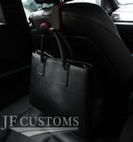 RED STITCH LEATHER PLASTIC CAR HEADREST HOOK HANGER FOR BMW E81 E82 E87 E88