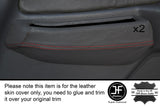 RED STICH 2X FRONT GREY DOOR SWITCH TRIM SKIN COVERS FITS MITSUBISHI L200 K74