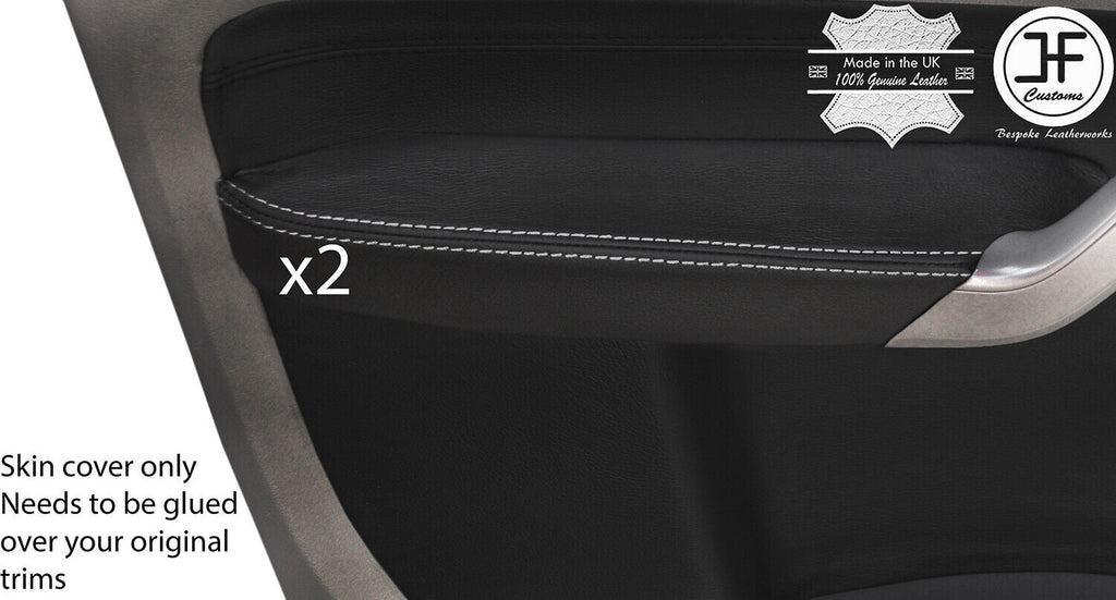 GREY STITCH 2X FRONT DOOR ARMREST LEATHER COVERS FOR VW CADDY MK3 2005-2015