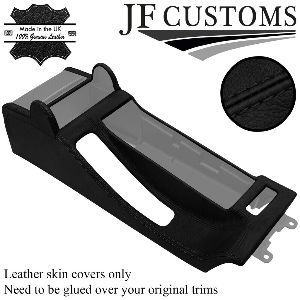 BLACK STITCH LEATHER CENTRE CONSOLE COVER FOR BMW E46 CONVERTIBLE ARMREST MODEL