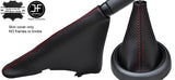 RED STITCH CARBON VINYL GEAR HANDBRAKE GAITER FOR BMW MINI R50 R52 R53 01-06