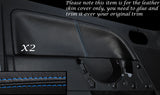 BLUE STITCH 2X FRONT DOOR CARD TRIM LEATHER COVERS FITS FIESTA MK6 02-08 5 DR