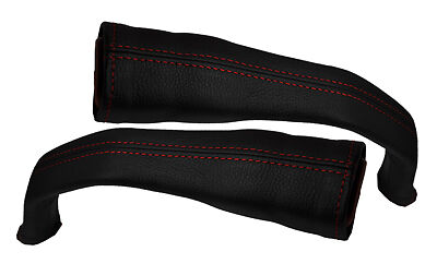 RED STITCH FITS JEEP GRAND CHEROKEE 91-99 2X SEAT BELT STALK LEATHER COVERS ONLY