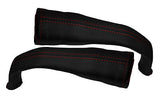 RED STITCH FITS JEEP GRAND CHEROKEE 91-99 2X SEAT BELT STALK LEATHER COVERS ONLY