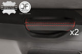 RED STITCHING 2X FRONT DOOR HANDLE LEATHER COVERS FITS MAZDA 3 03-09 5 DOOR