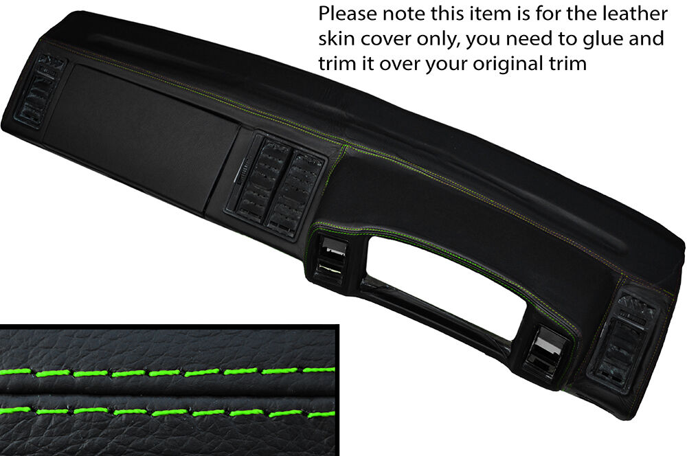GREEN STITCH DASH DASHBOARD LEATHER SKIN COVER FITS VW SCIROCCO MK2 1981-1992