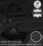 GREY STITCH 2X DOOR HANDLE TRIM LEATHER COVERS FOR SMART FORTWO 451 07-14
