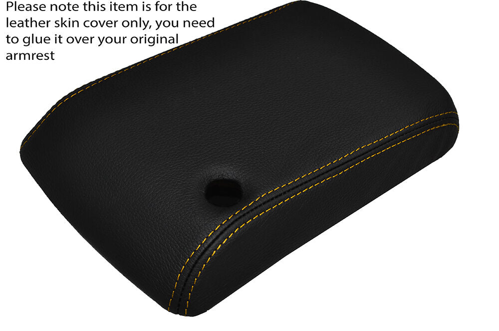 YELLOW STITCHING ARMREST LID LEATHER SKIN COVER FITS JEEP WRANGLER TJ 1997-2002