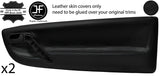 BLACK STITCH 2X FRONT DOOR CARD TRIM LEATHER COVERS FITS VW LUPO 98-05 STYLE 2