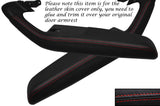 RED STITCH 2X FRONT DOOR HANDLE ARMREST SKIN COVERS FITS AUDI A6 C6 2005-2011