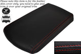 RED STITCH FITS PEUGEOT 308 2007-2012 ARMREST COVER BLACK LEATHER CUSTOM NEW