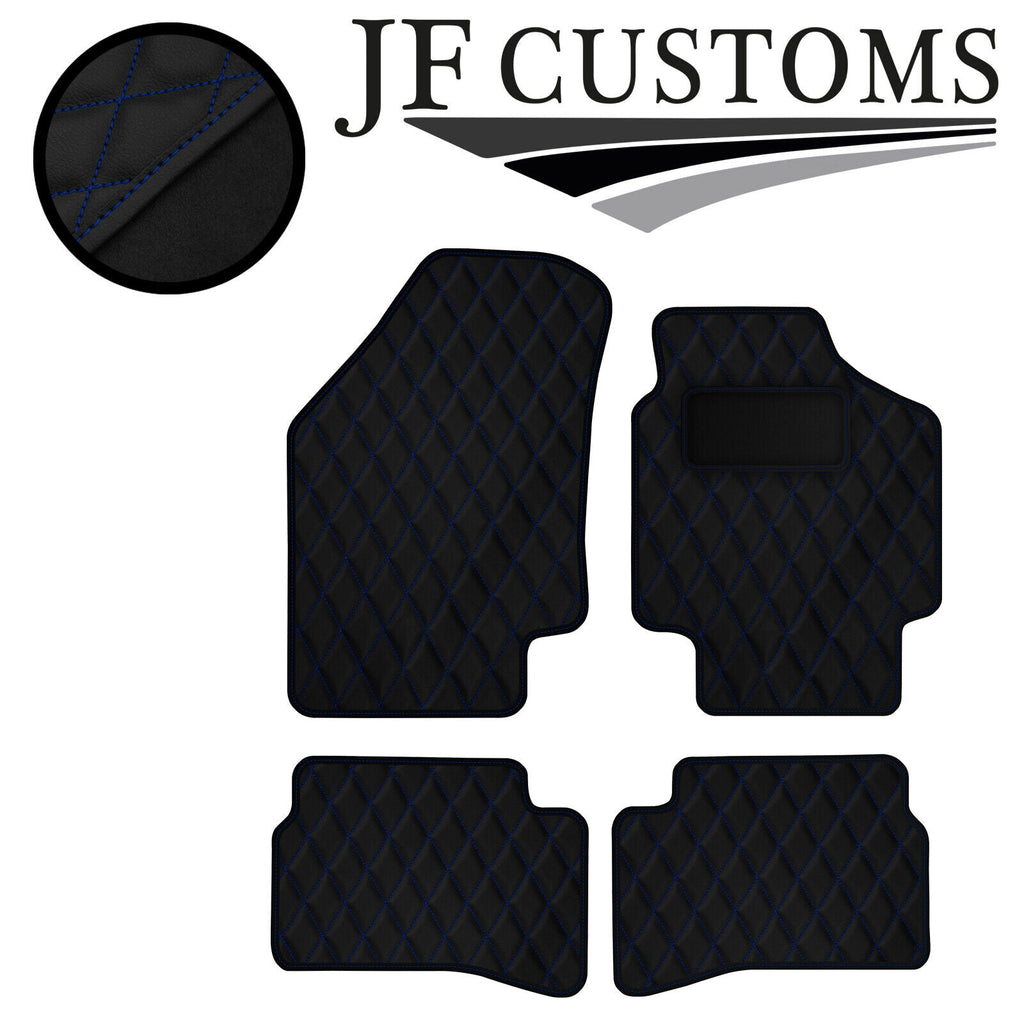 BLUE DIAMOND STITCH VINYL 4X TAILORED FLOOR CARPETS FOR KIA RIO 2005-2010 JF1