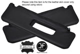 BLACK STITCH 2X SUN VISORS LEATHER COVERS FITS CHEVROLET CAMARO 2010-2015