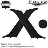 BLUE STITCH ITALIAN LEATHER PILLAR KIT COVERS FOR BMW MINI R50 R53 01-06