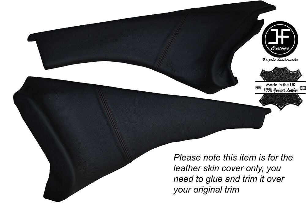 BLACK STICH 2X LOWER SIDE DASH PANEL LEATHER COVERS FITS NISSAN 300ZX Z32 90-96