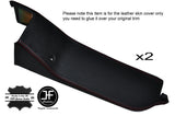 RED STITCH 2X LOWER B PILLAR LEATHER COVERS FITS VW T4 TRANSPORTER 1990-2003