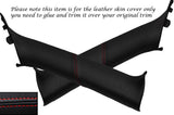 RED STITCH 2X WINDSCREEN A PILLAR LEATHER COVERS FITS CHRYSLER 300C CRD 06-11