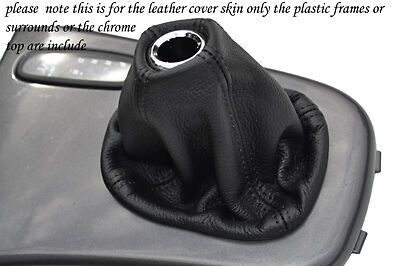 black stitching FITS MG ZS 2000-2005 AUTOMATIC REAL BLACK LEATHER GEAR GAITER