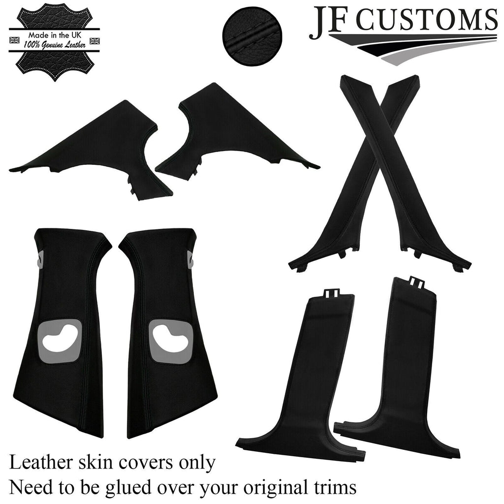 BLACK STITCH ITALIAN LEATHER PILLAR KIT COVERS FOR BMW 5 SERIES F10 F11 10-16