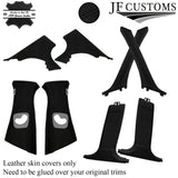 BLACK STITCH ITALIAN LEATHER PILLAR KIT COVERS FOR BMW 5 SERIES F10 F11 10-16