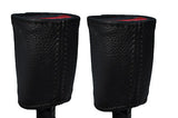 BLACK  STITCH 2X SEAT BELT STALK SKIN COVERS FITS NISSAN SUNNY MK3 1993-1996