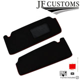 RED CROSS STITCH ITALIAN SUEDE 2X SUN VISOR COVERS FITS BMW F30 F31 11-18