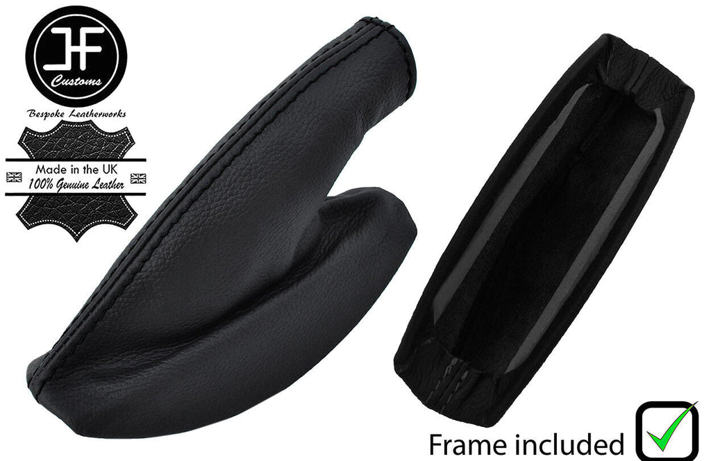 BLACK STITCH LEATHER HANDBRAKE GAITER+PLASTIC FRAME FOR LOTUS ELISE EXIGE 96-14