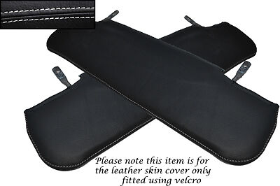 WHTE STITCHING FITS LAND ROVER SERIES 2 2A 3 2X SUN VISORS LEATHER COVERS ONLY