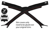 RED STITCHING 2X A POST PILLAR REAL SUEDE COVERS FITS AUDI A4 B7 2004-2008