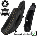 SAND STITCH LEATHER HANDBRAKE GAITER + PLASTIC FRAME FOR BMW 3 F30 F31 12-15