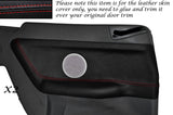RED STITCH 2X REAR DOOR CARD SKIN COVERS FITS BMW E36 CONVERTIBLE 1993-1998