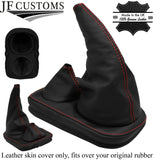 RED STITCH FULL LEATHER GEAR GAITER FOR DEFENDER 83-06 OVER RUBBER STYLE 2