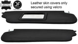 BLACK STITCHING 2X REAL LEATHER SUN VISOR COVERS FITS DATSUN 280Z 1975-1978