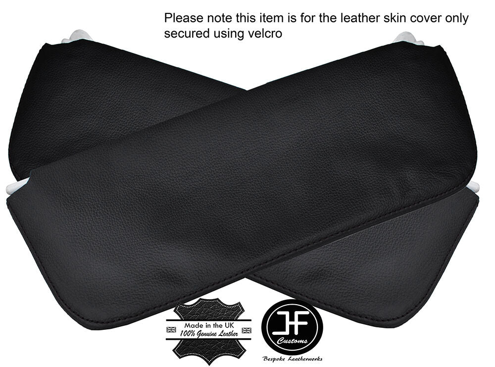 BLACK STITCH 2X SUN VISORS LEATHER COVERS FITS AUSTIN MORRIS BMC CLASSIC