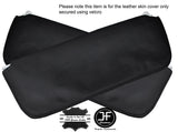 BLACK STITCH 2X SUN VISORS LEATHER COVERS FITS AUSTIN MORRIS BMC CLASSIC