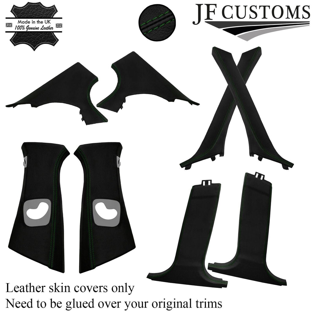 D GREEN STITCH ITALIAN LEATHER PILLAR KIT COVERS FOR BMW 5 SERIES F10 F11 10-16