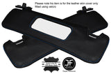 BLUE STITCHING 2X SUN VISORS LEATHER COVERS FITS FIAT BARCHETTA 1995-2005