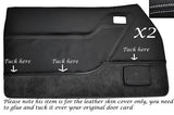 WHITE STITCH 2X FRONT DOOR CARDS LEATHER SKIN COVERS FITS FORD CAPRI MK2 MK3